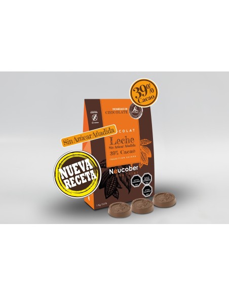 CHOC. LECHE 39% CACAO SIN AZUCAR NEUCOBER 808